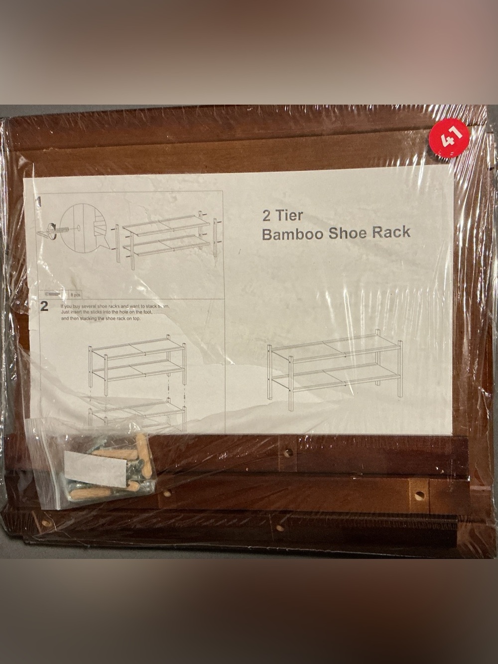 2-Tier Bamboo Shoe Rack